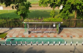Green Bus Stops
